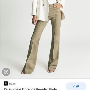 Reiss US 10 khaki flare trousers